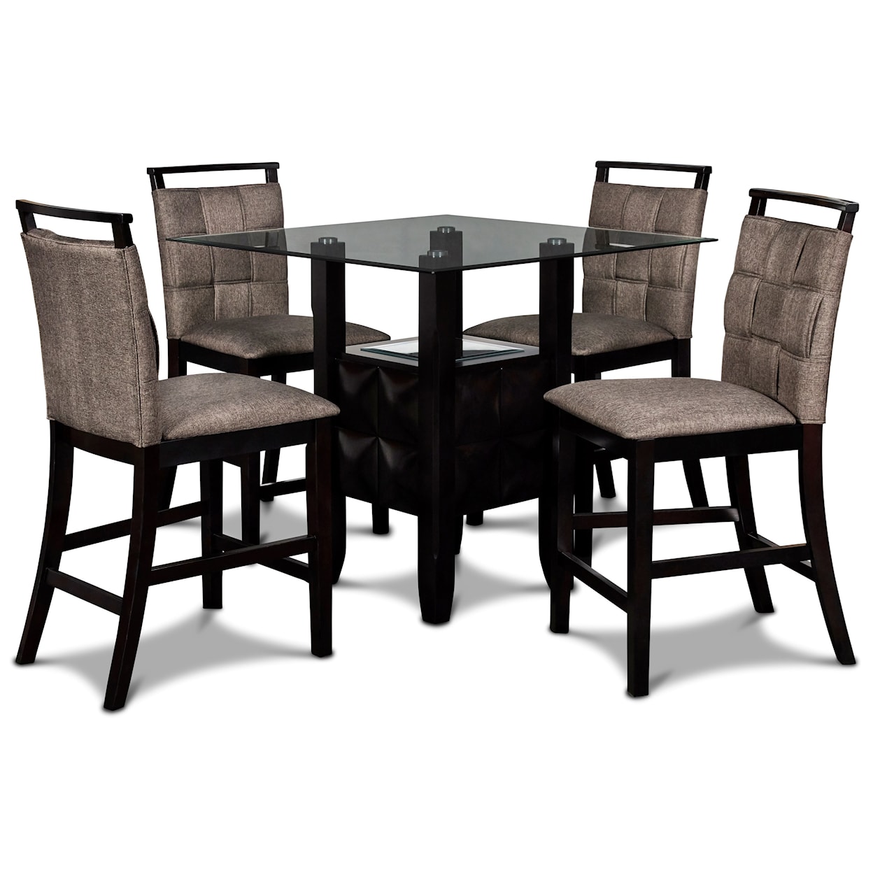 New Classic Furniture Prism 5-Piece Counter Height Table Set