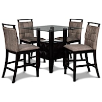 Transitional 5-Piece Counter Height Table Set