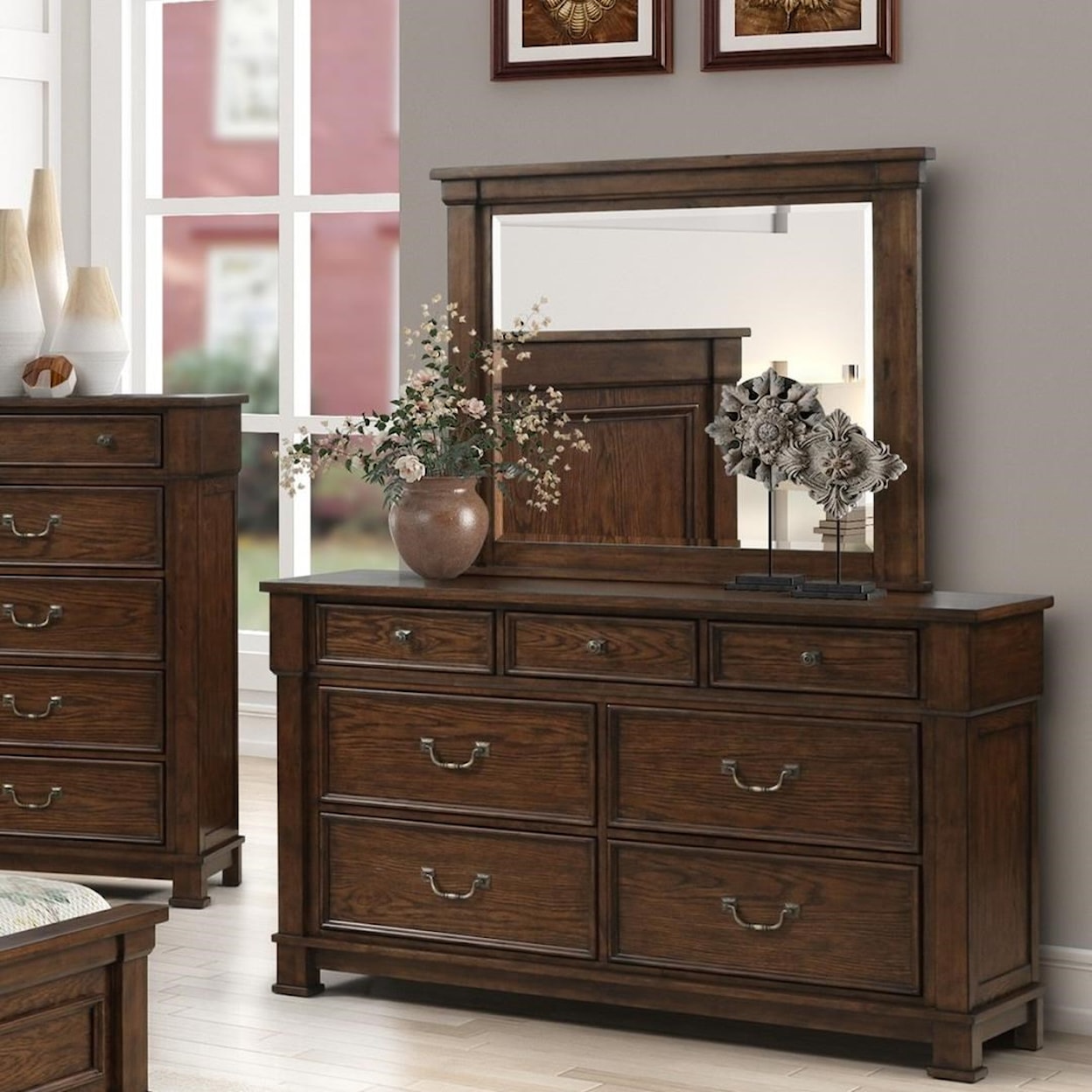 New Classic Furniture Providence Dresser and Mirror