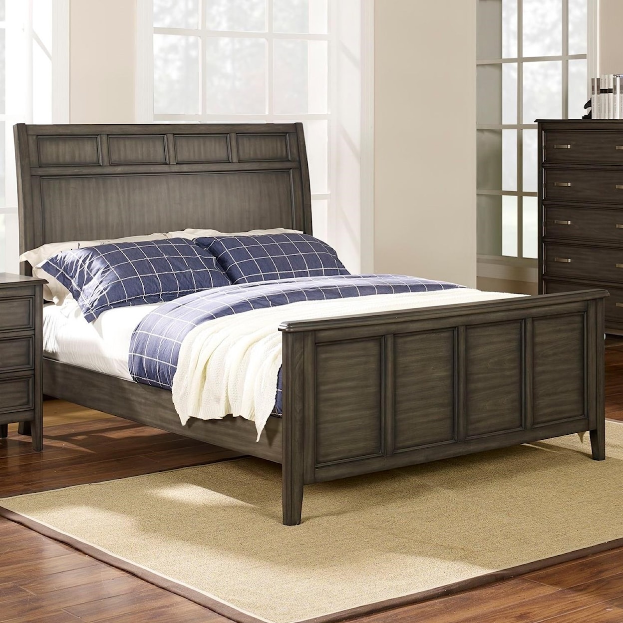 New Classic Furniture Richfield Smoke Queen Panel Bed
