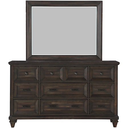 Dresser and Mirror Set