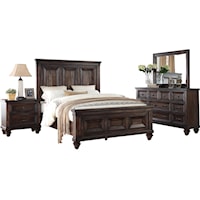 East King bed Dresser Mirror and 1 Nightstand