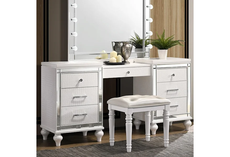 Valerie Vanity Desk by New Classic Furniture at Del Sol Furniture