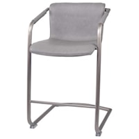 Indy PU Counter Stool Silver Frame, Antique Graphite Gray