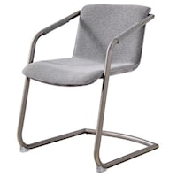 Indy Fabric Side Chair Silver Frame, Sage Gray/Velvet Gray