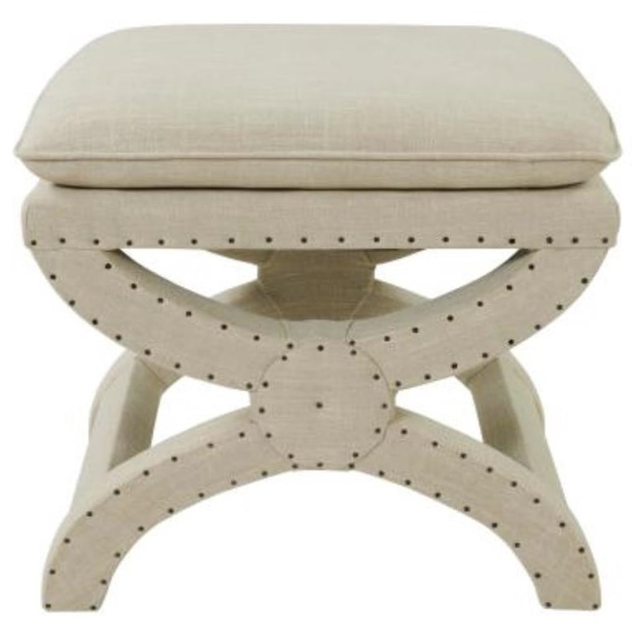 Happy Chair Madeline Madeline Nailhead Bench, Flax