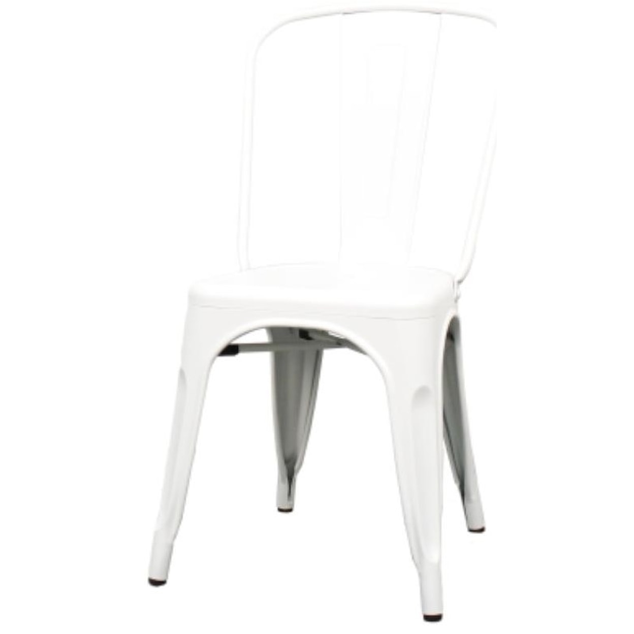 Happy Chair Metropolis Metropolis Metal Side Chair, Frosted White