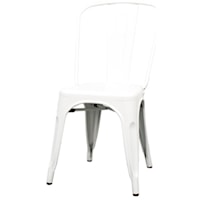 Metropolis Metal Side Chair, Frosted White