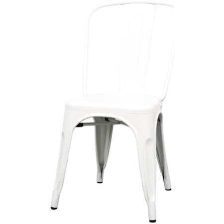 Metropolis Metal Side Chair, Frosted White