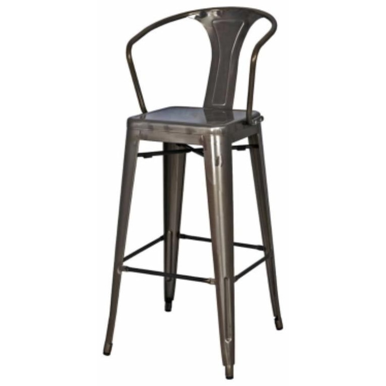 Happy Chair Metropolis Metropolis Metal Counter Stool, Gunmetal