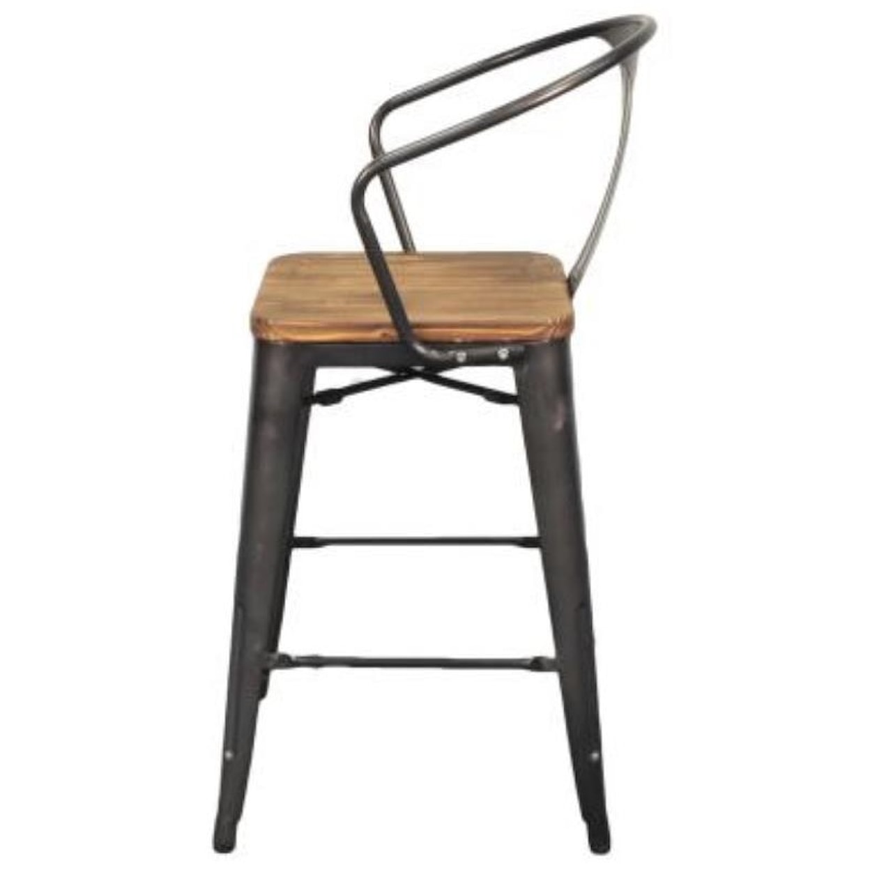 Happy Chair Metropolis Metropolis Counter Stool Wood Seat, Gunmetal