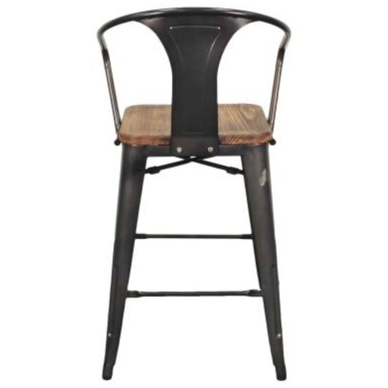 Happy Chair Metropolis Metropolis Counter Stool Wood Seat, Gunmetal