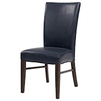 Milton Bonded Leather Chair Wenge Legs, Vintage Blue