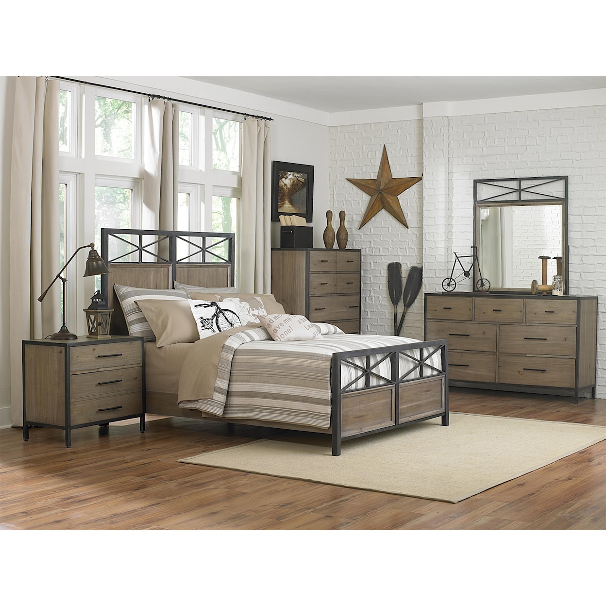 Next Generation by Magnussen Bailey Twin Metal & Wood Panel Bed