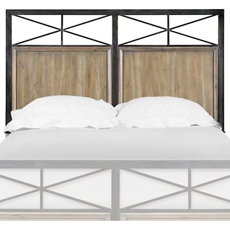 Full Metal & Wood Headboard