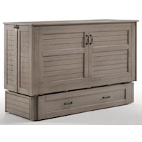 Murphy Cabinet with Queen Tri-Fold Memory Foam Mattress finished in Brushed Driftwood