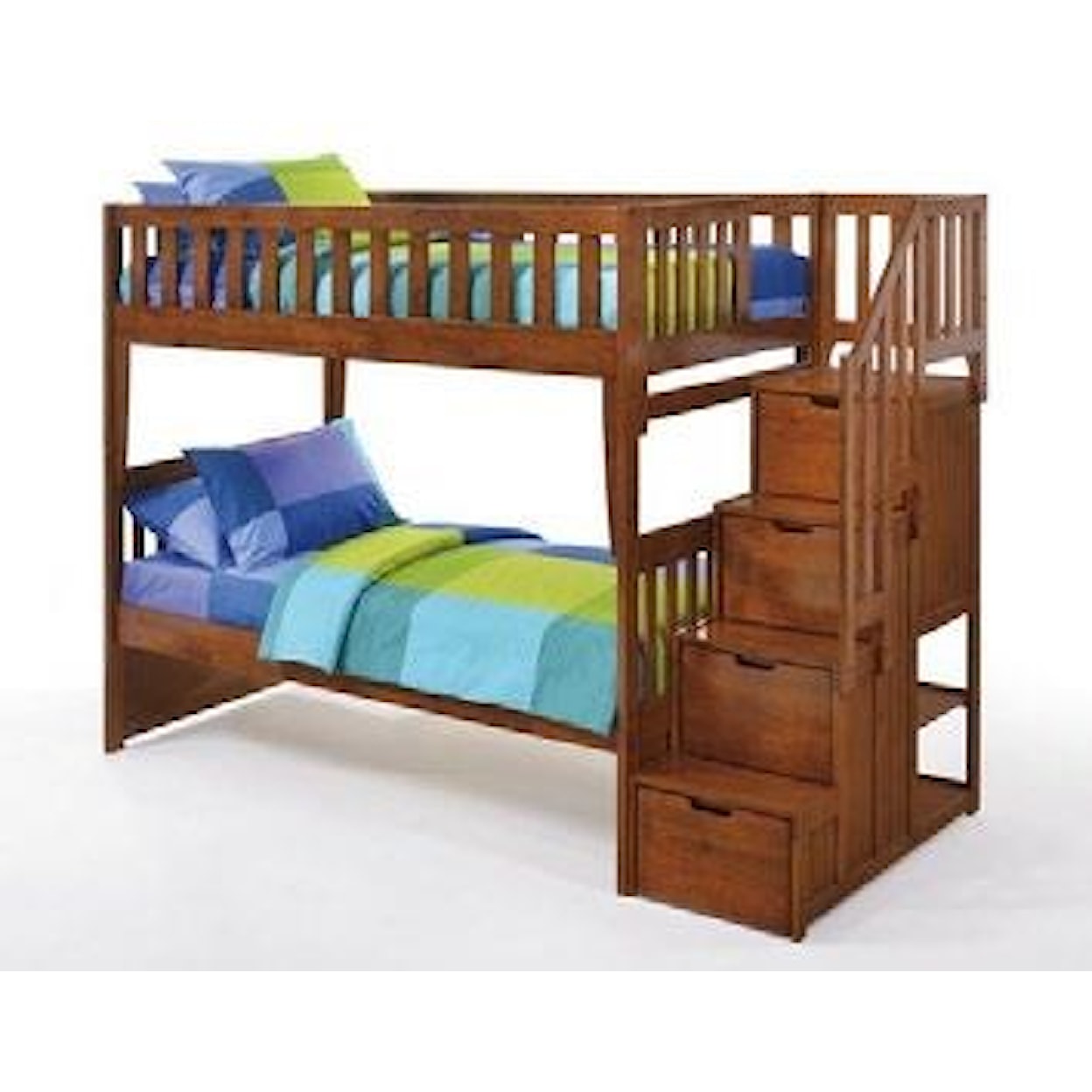 Night & Day Furniture Spice Twin over Twin Bunk with Stairs