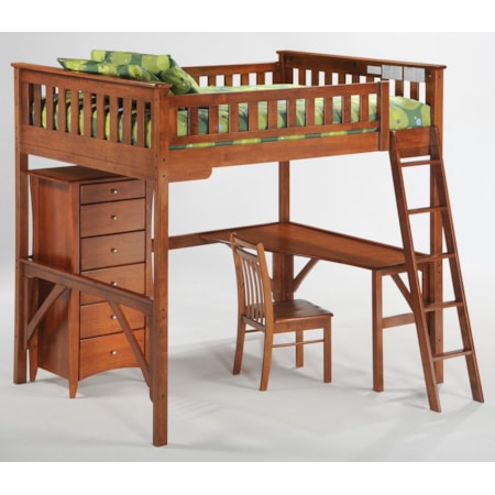 Full Loft Bed with Desk