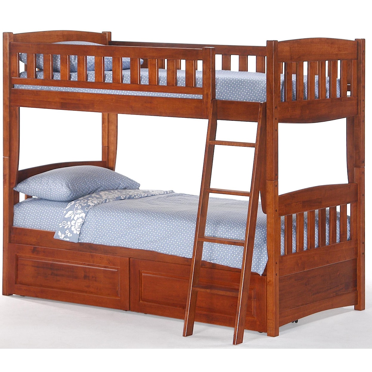 Night & Day Furniture Spice Twin Bunk Bed with Storage Drawers