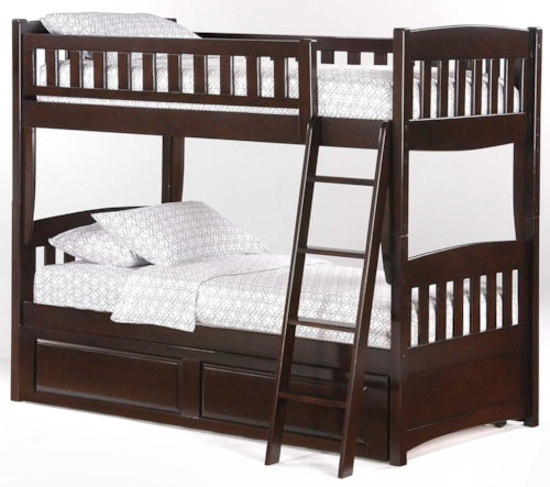 Cinnamon Twin Bunk Bed with Trundle