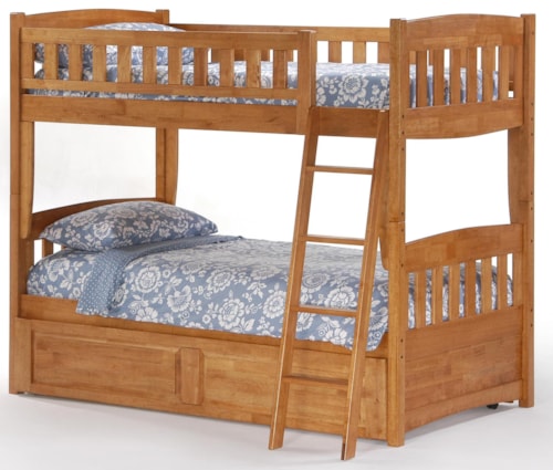 Cinnamon Twin Bunk Bed with Trundle