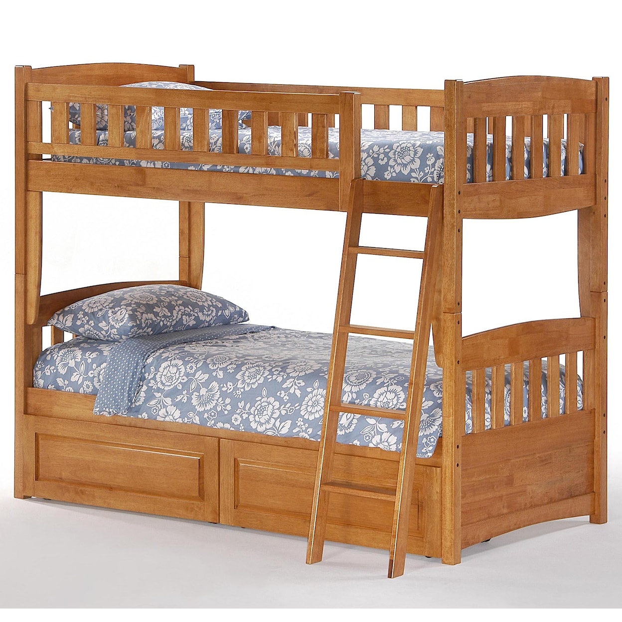 Night & Day Furniture Spice Twin Bunk Bed with Storage Drawers