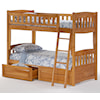 Night & Day Furniture Spice Twin Bunk Bed with Storage Drawers