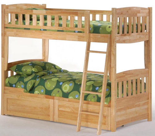 Cinnamon Twin Bunk Bed with Storage Drawers