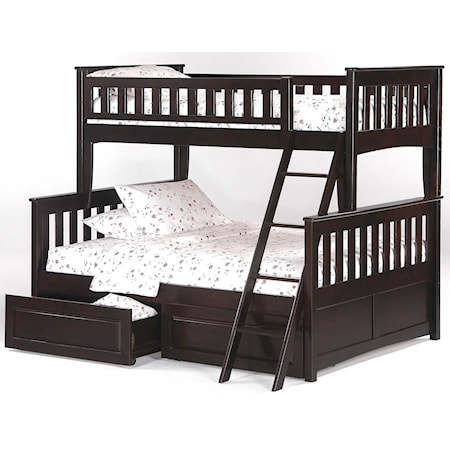 Twin/Full Bunk Bed with Storage