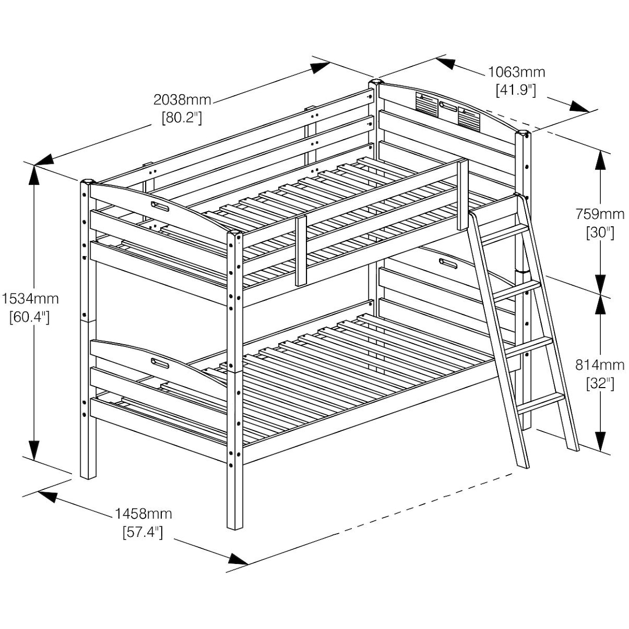 Night & Day Furniture Zest Bedroom Sesame Bunk Bed