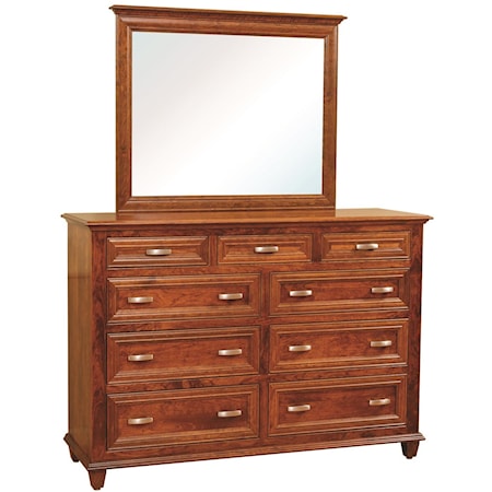 9 Drawer Mule Dresser & Mirror