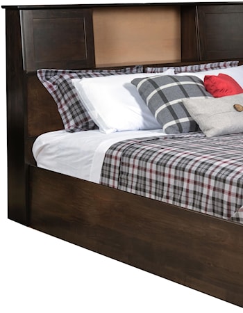 Queen Bookcase Footboard Storage Bed