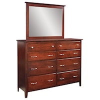 Customizable 8 Drawer Dresser & Mirror