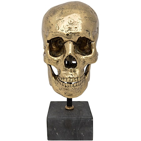 Skull on Stand, Brass