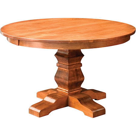Customizable Solid Wood 48" Pedestal Table
