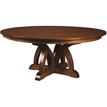 Customizable 60" Solid Wood Pedestal Table