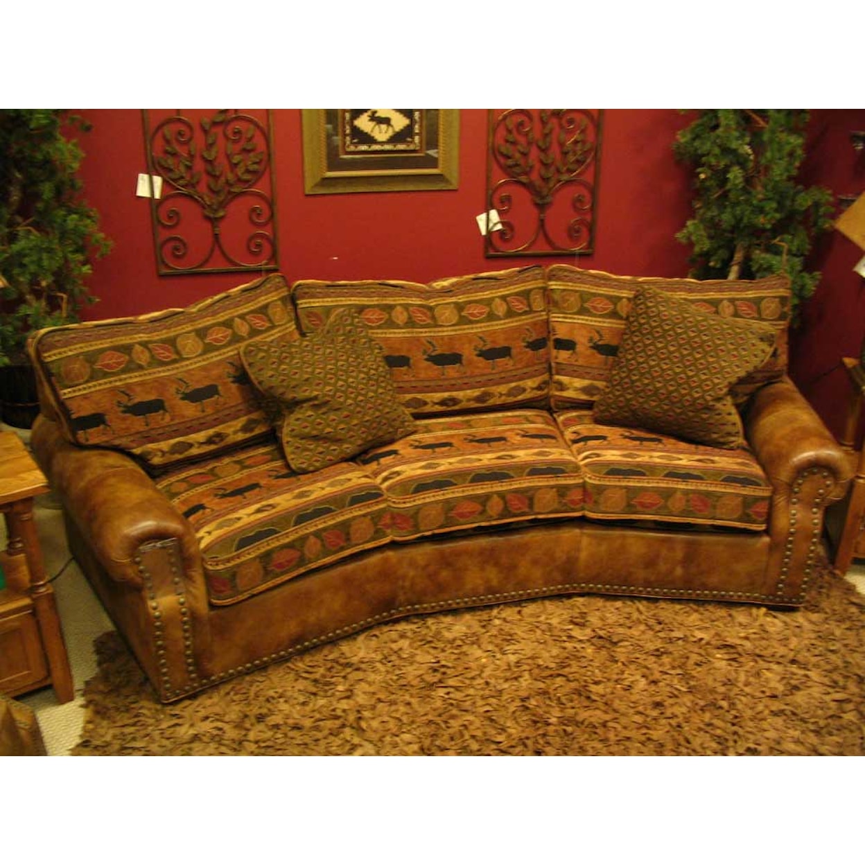 Norwalk Stowe Leather Sofa w/ nailheads