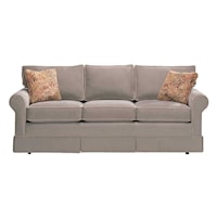 Casual Loose Back Stationary Sofa with Rolled Arms