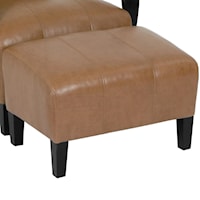 Contemporary Ottoman With Tapered Block Feet