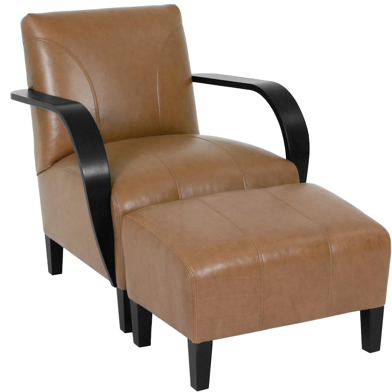 Norwalk Basie Contemporary Chair and Ottoman