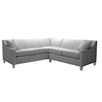 Contemporary Sectional Sofa with Track Arms and Welt Cord Cushions