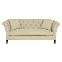 Contemporary Sofa with Tufted Back and Front Rail