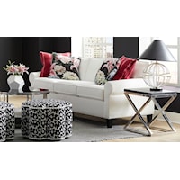 Casual Loose Back Stationary Sofa with Rolled Arms