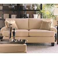 Traditional Loveseat With Welting