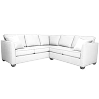 Contemporary Sectional With Track Arms and Exposed Wood Legs