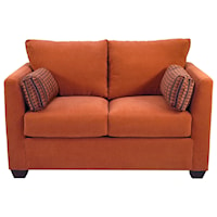 Contemporary Loveseat with Loose Back Pillow