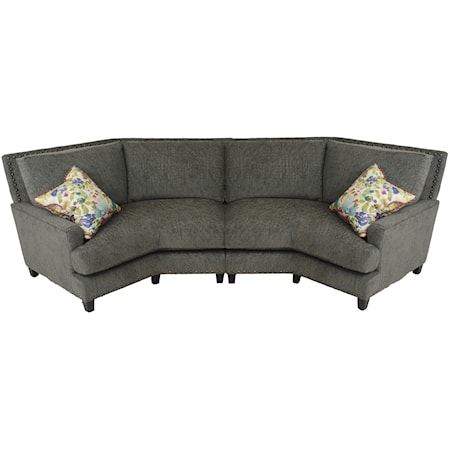 2-Piece Angled Sectional with Optional Nailhead Trim