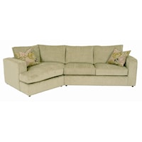 Casual Angled Sectional Sofa With Accent Pillows
