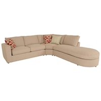 Contemporary Sectional Sofa with Arc End Section