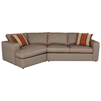 Sectional Sofa with Track Arms, Loose Back Cushions and Angled Chaise